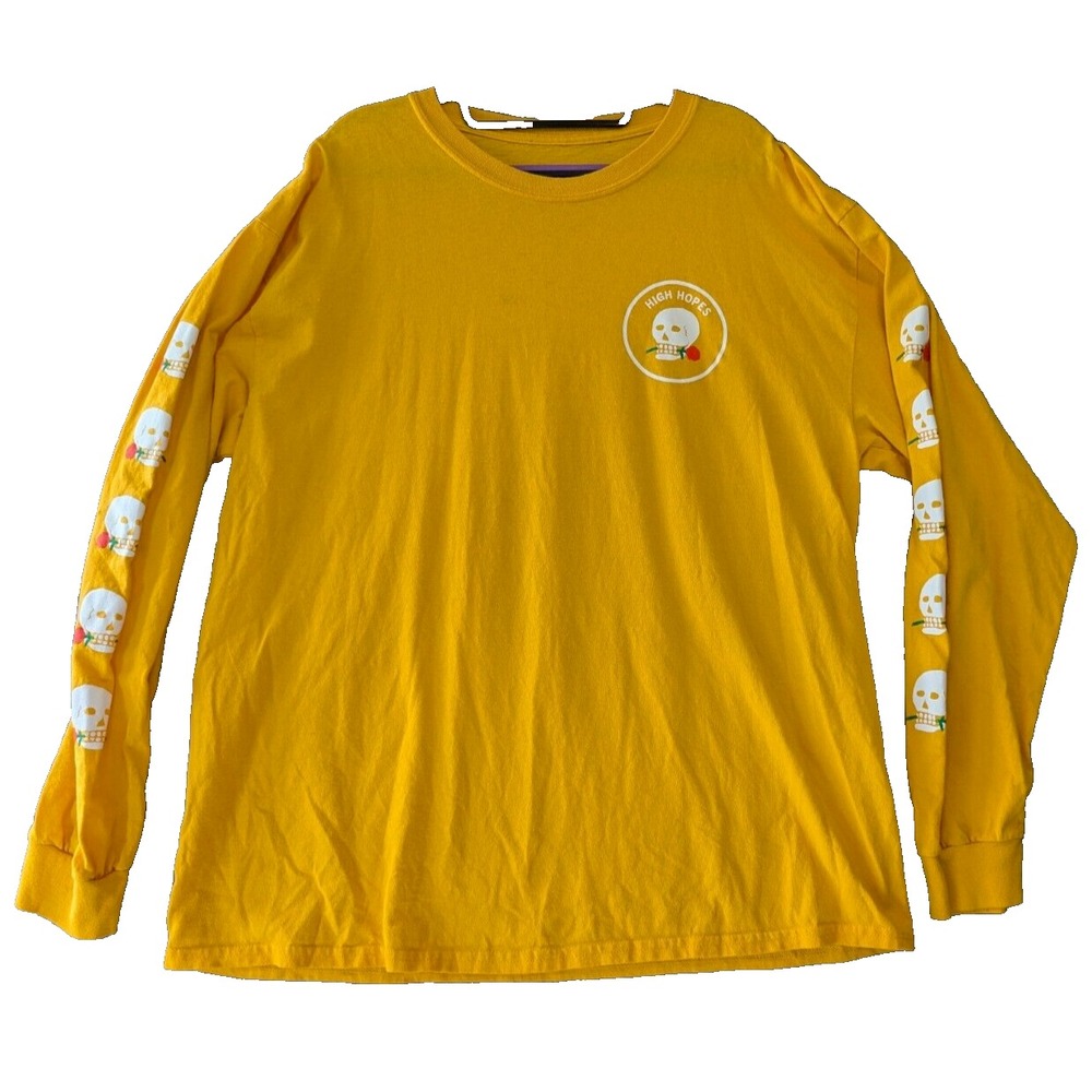 Crawling Death Original T-Shirt Men's XL Yellow Cotton High Hopes Skull Rose